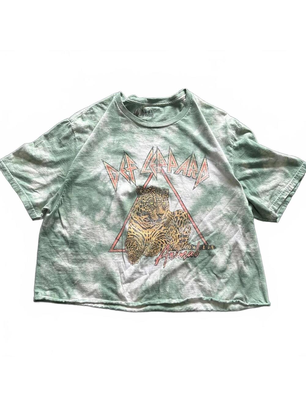 Def Leppard "Animal" Tie-Dye Cropped Band Tee